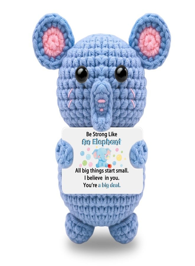 AICHPVOY Handmade Crochet Elephant Inspirational Gift for Women Birthday for Friends Female Support Positive Crochet Galentines Day Best Boss Gifts Gor Women Going Away Gift for boss - Image 1
